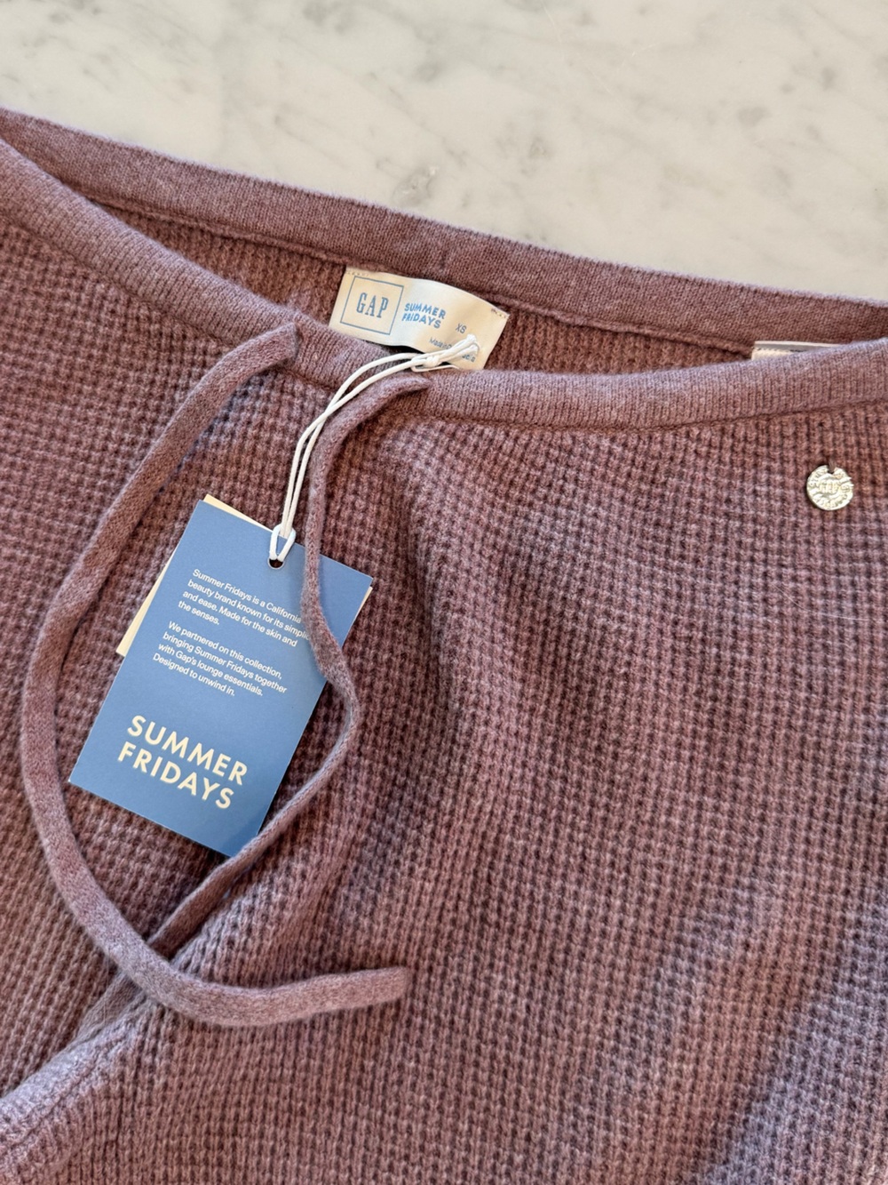 gap x summer fridays waffle knit hoodie & pants set - Picture 8 of 8